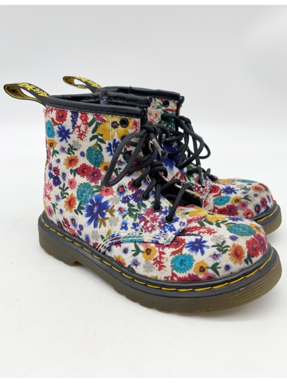 Dr. Martens Kids Floral Brookley Wander Combat Boots